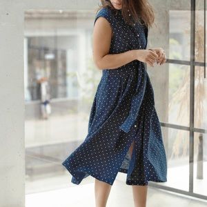 Equipment Femme Polka-Dot Charmeuse Dress